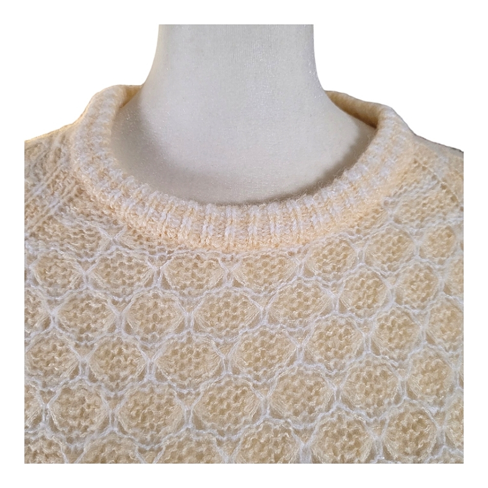 NWT Lilly Pulitzer Corabelle Crewneck Honeycomb Knit Sweater Coconut Cream Small - Picture 6 of 16